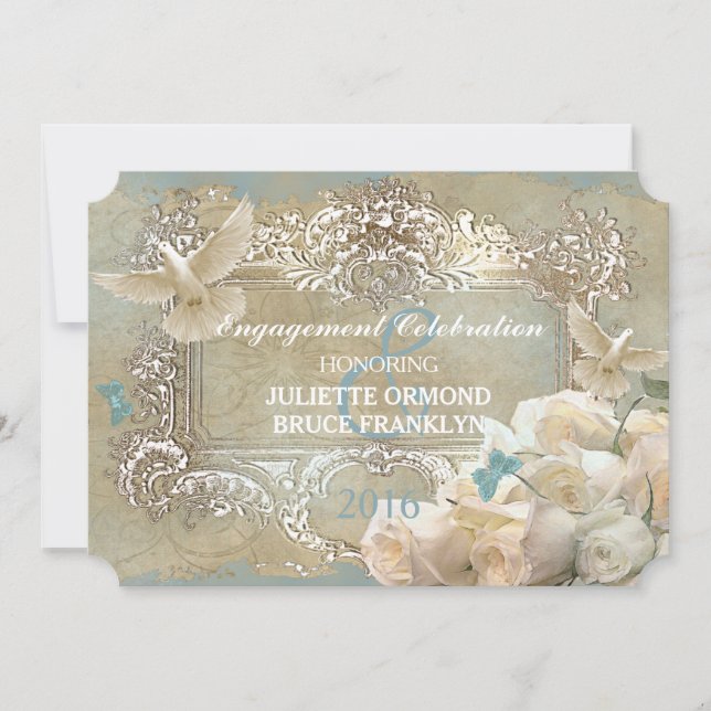Rosas De Branco - Coleção De Convite De Casamento (Frente)