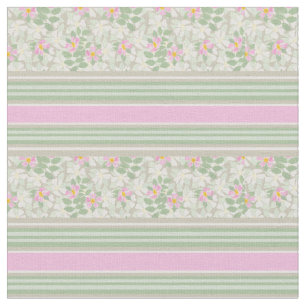 Rosas de Cachorro Branco Rosa-Chic no Tecido com r