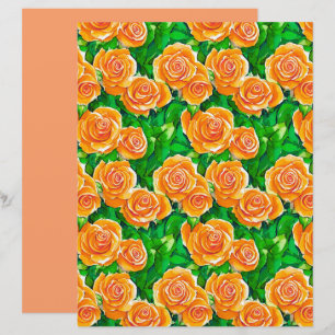 Rosas De Cor De Água Pêssego/Coral Laranja