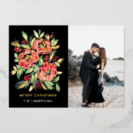 Rosas de cor vermelha de Natal feliz