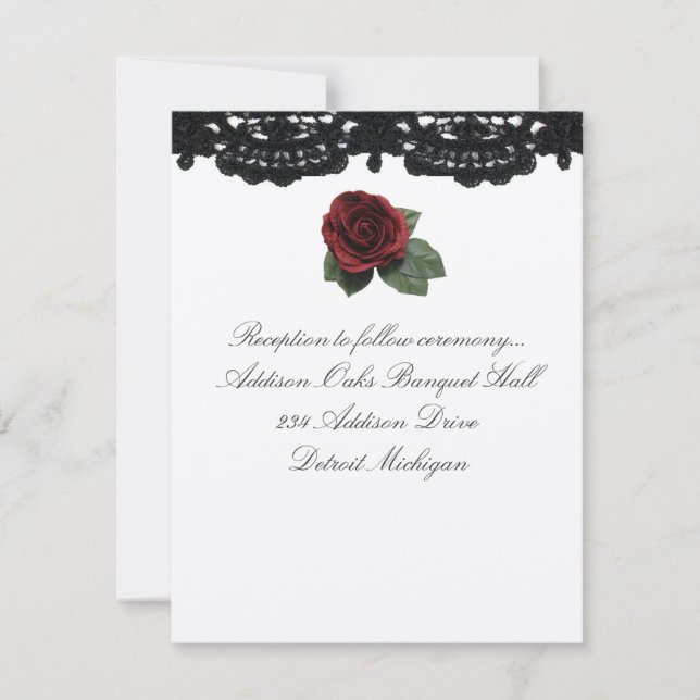 Rosas de Design de convite para recepção e bolos (Frente)