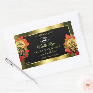 Rosas de etiquetas do produto Shimmer Dourado Flor
