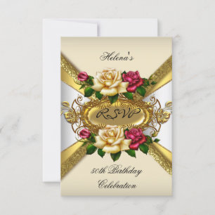 Rosas de Festa de aniversário RSVP Creme Vermelho