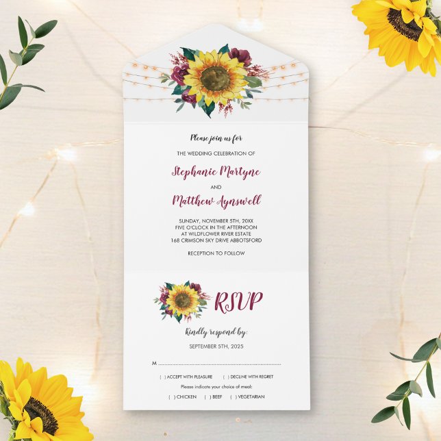 Rosas de girassol Luzes Casamento Floral (Criador carregado)