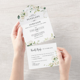 Rosas De Ivory Brancos Casamento Botânico Floral A