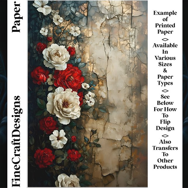 Rosas de marfim vermelhos, Papel de Artesanato CQ4 (Criador carregado)