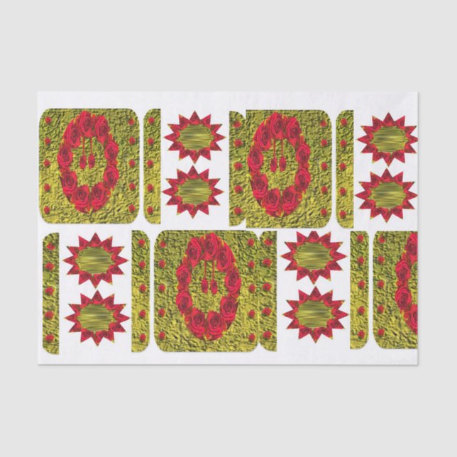 Rosas de Natal Papel Tecido (Frente )