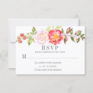 Rosas de Naufrágio de Cor d'água rosa RSVP Verde