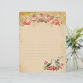 Rosas de papel vinculados por vinhetas e dois disc