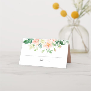 Rosas de Pêssego de Aquarela e Cartões de Luz Verd