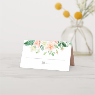 Rosas de Pêssego de Aquarela e Cartões de Luz Verd