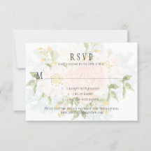 Rosas de Pêssego Suave e RSVP de Gerência Correspo