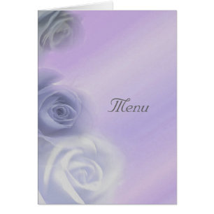 Rosas de prata que Wedding o cartão do menu