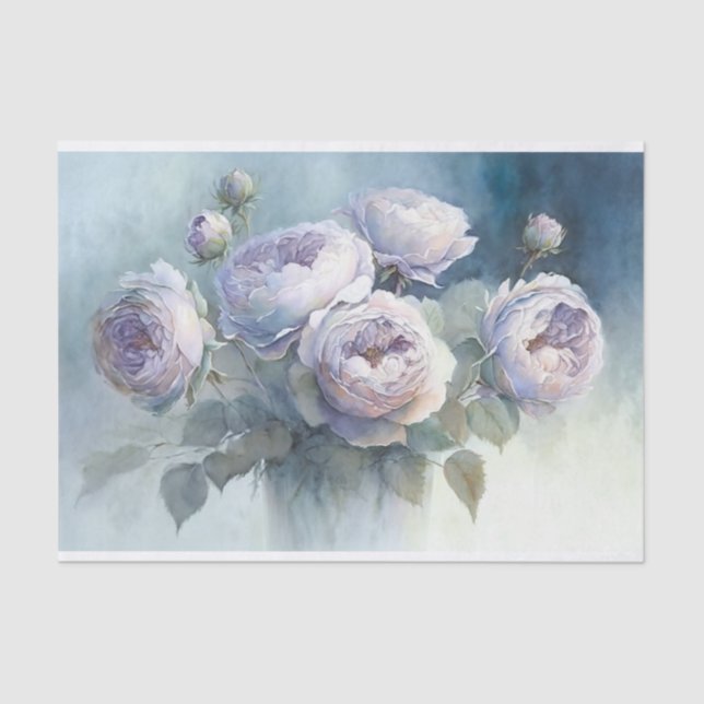 Rosas de repolho no papel de dissociação do vaso (Frente )