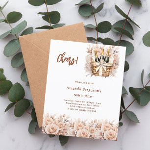 Rosas de torta florais convite de aniversário