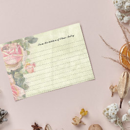Rosas de Vintage Cartões de Receita Personalizados