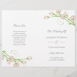 Rosas de Vintage Garden - programa de casamento