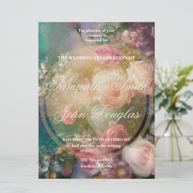 Rosas De Vintage Pintados Em Antigo Estilo Holandê (Em pé/Frente)