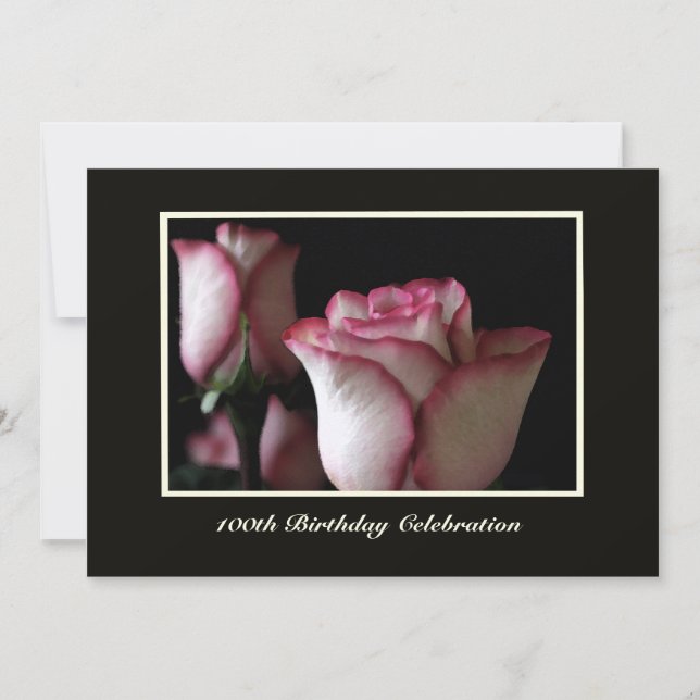 rosas do Convite de aniversário 100 (Frente)