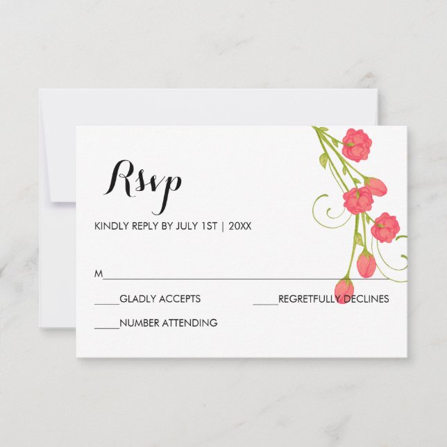 Rosas do Jardim Fuchsia - Placa RSVP (Frente)