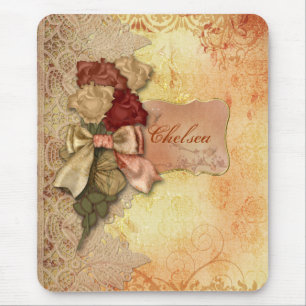 Rosas Dourados do vintage e Mousepad personalizado