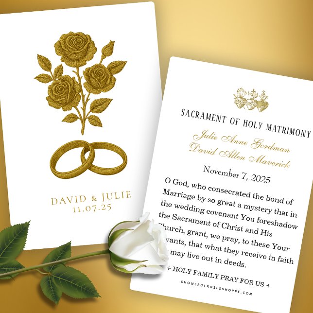 Rosas e Alianças de Noivado Recordação de Oração C (Criador carregado)