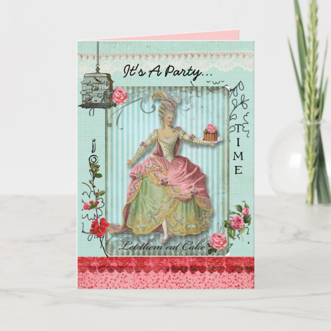 Rosas e cartão do convite do bolo (Frente)