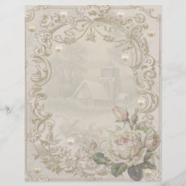 Rosas E Cena De Inverno Com Pérolas