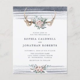 Rosas e Convite de casamento de Antlers de Orçamen