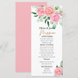 Rosas e Menus de Casamento Eucalyptus