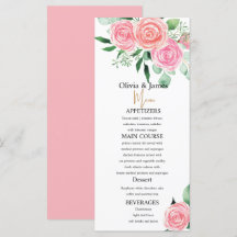 Rosas e Menus de Casamento Eucalyptus