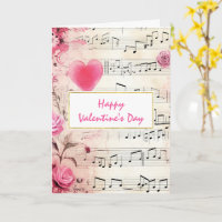 Rosas e notas musicais Dia de os namorados de safr