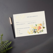 Rosas e RSVP de Aquarela Eucalyptus