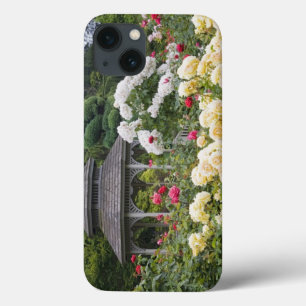 Rosas em flor e Rose Garden Gazebo no