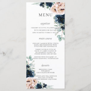 Rosas Escamoteadores Marinho Blue Floral Menu Casa
