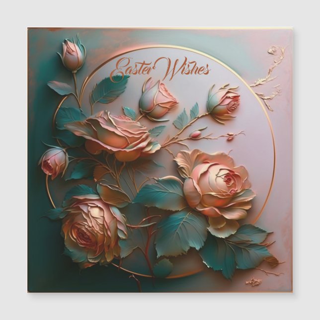 Rosas esculpidas de pêssego (Frente)