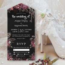 Rosas Escuras Florais Pretas Casamento Gótico
