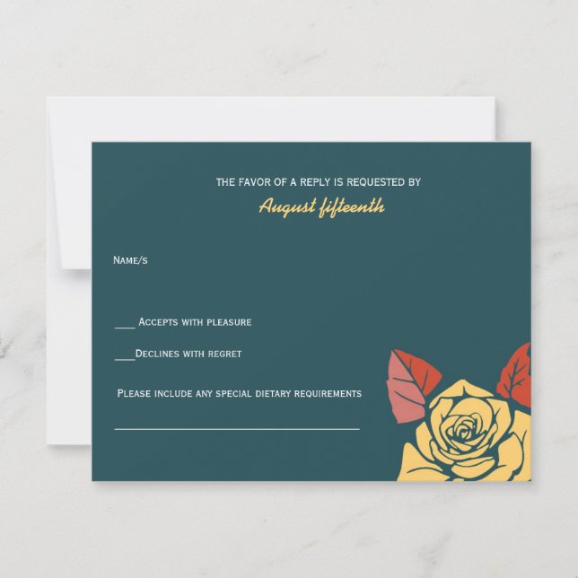 Rosas exóticos - placas RSVP (Frente)