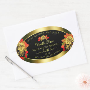 Rosas Florais Etiquetas de produto Ouro Shimmery p