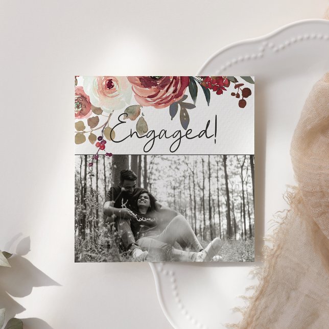 Rosas Florais Red Blush Adicionar Noivado de Fotog (Criador carregado)