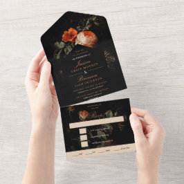 Rosas Florais Românticos Escuros Casamento Mestre