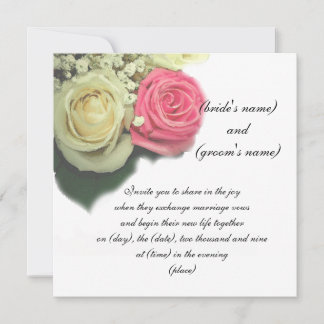rosas, floral, convite para casamento, modelo