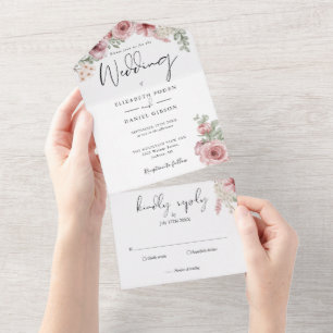 Rosas Floral Elegante Script Casamento