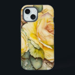 Rosas gigantes amarelas e verdes<br><div class="desc">Um belo padrão de grandes rosas amarelas com trim verde.</div>