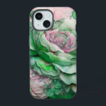 Rosas Gigantes Verdes e Rosa<br><div class="desc">Um belo padrão de grandes Rosas verdes com caimento rosa.</div>