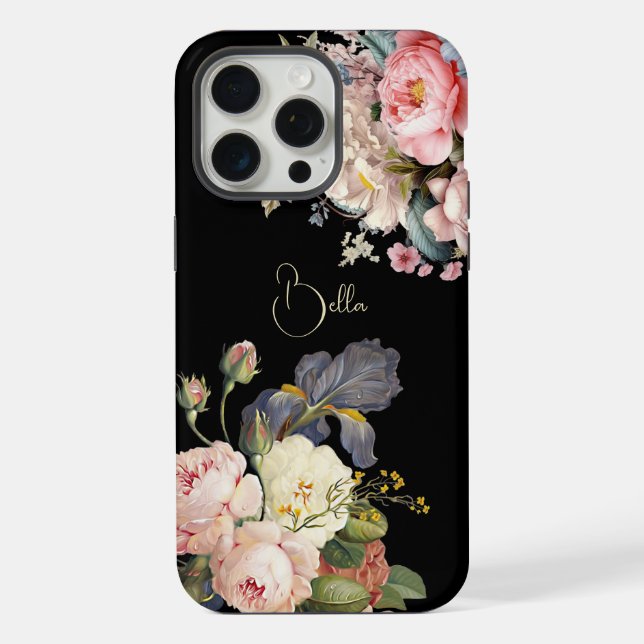 Rosas & Íris Personalizadas Chic Vintage (Verso)