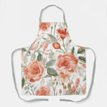 Rosas Laranja Aquarela Botânica Coral Floral