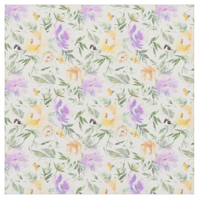 Rosas Lavanda Amarela Tecido Fundo Branco (Detalhe)