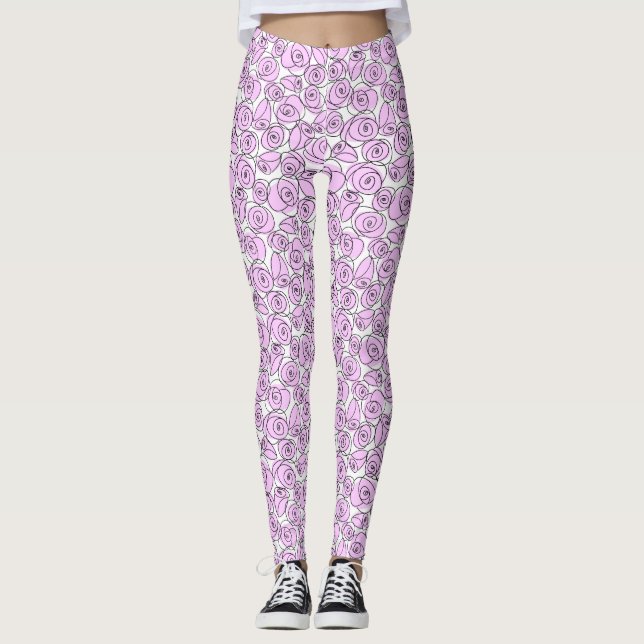 Rosas Leggings Lilac (Frente)