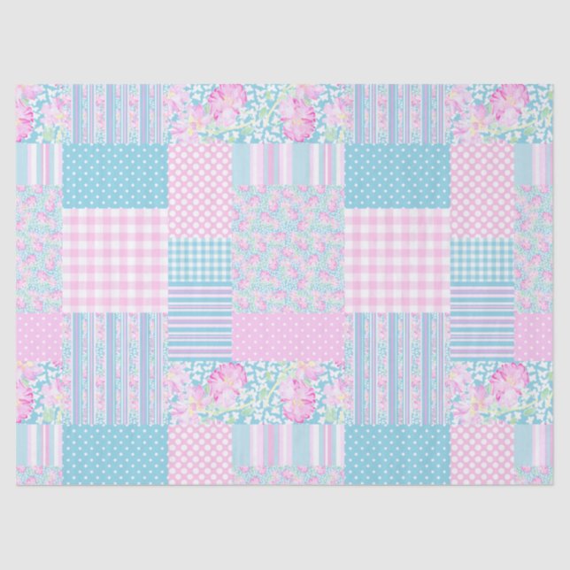 Rosas, lenço de papel dos retalhos do falso das (Frente )